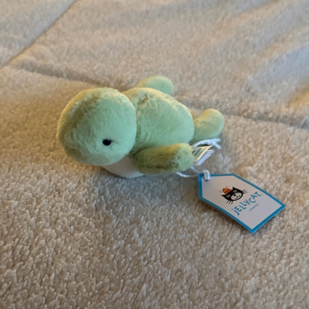 NWT Green Fluffy Turtle Jelly Cat